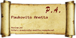 Paukovits Anetta névjegykártya